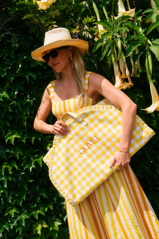 Classic Bag Pleats in Gingham | Yellow Check